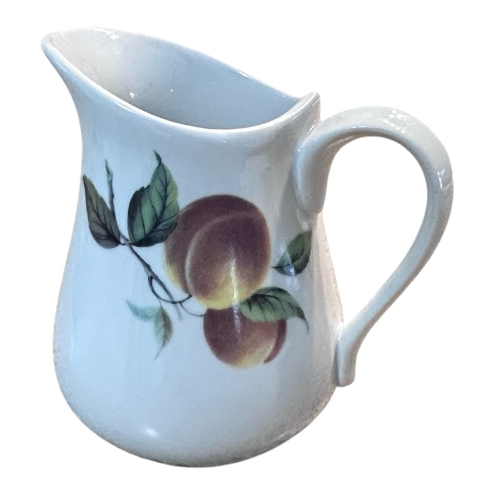 Vintage BIA Cordon Bleu ceramic creamer milk pitcher featuring a fruit pattern